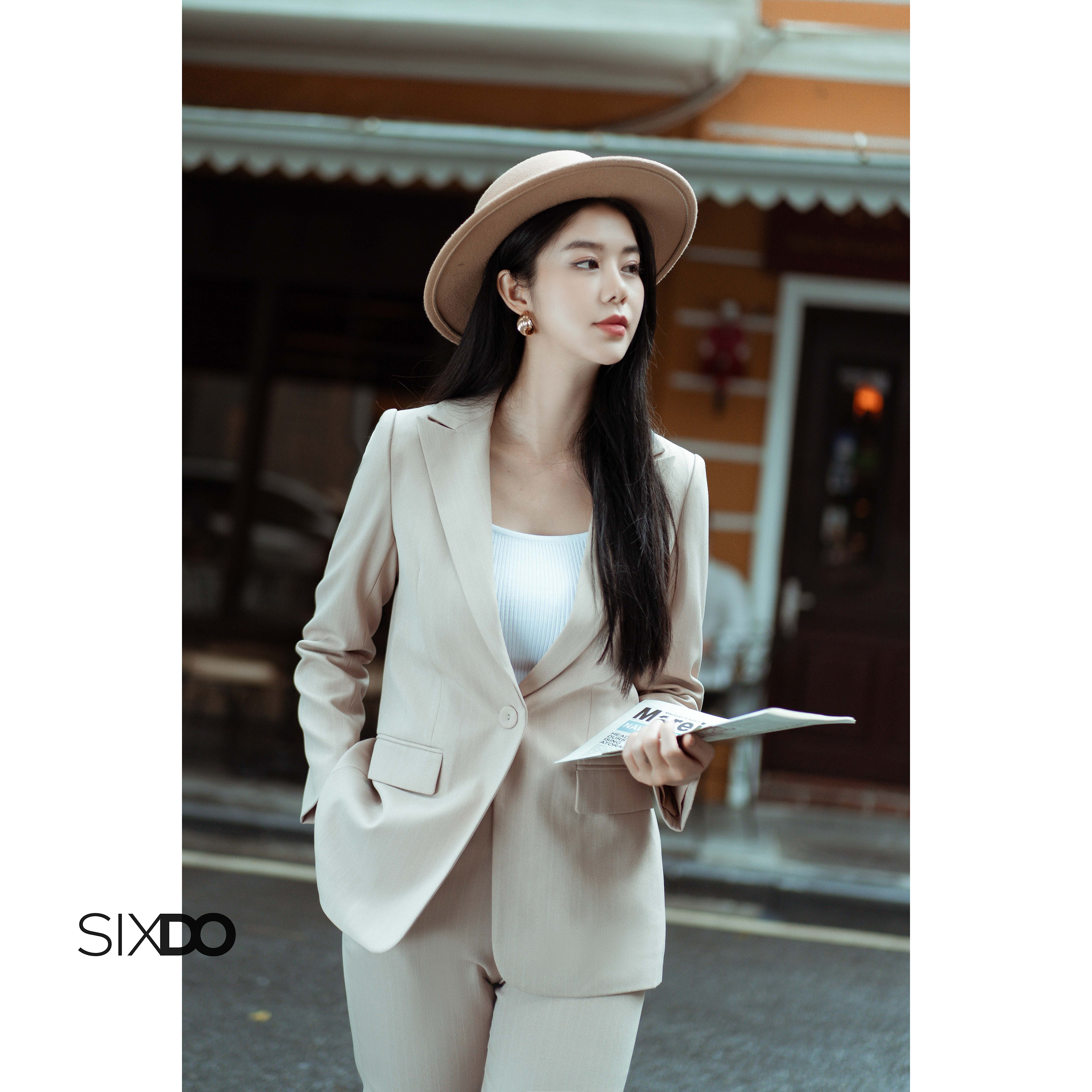 Áo vest nữ kẻ sọc sixdo