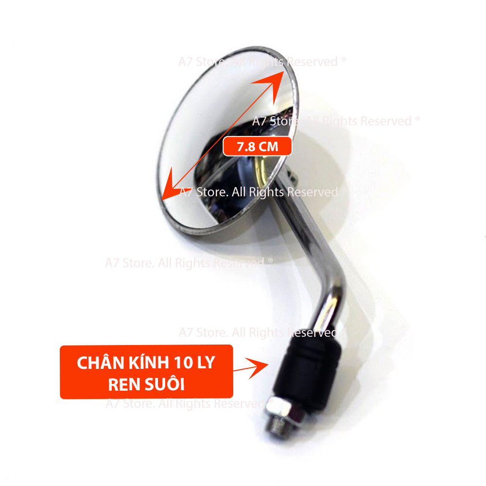 Kính Chiếu Hậu TRÒN CẦU LỒI MINI Inox