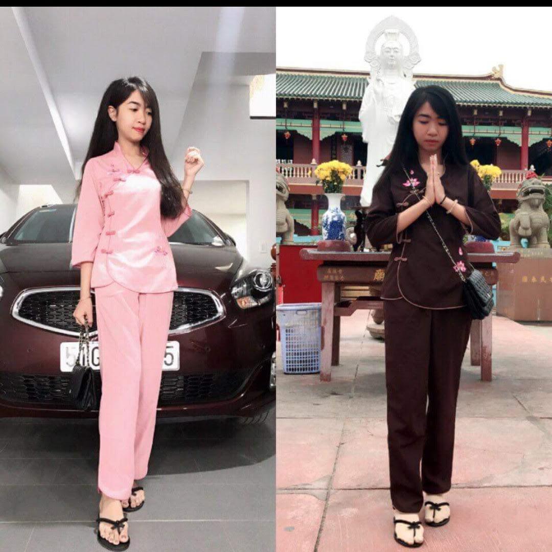 [HCM]ĐỒ LAM ĐI CHÙA - MẪU CỔ TÀU NÚT XÉO