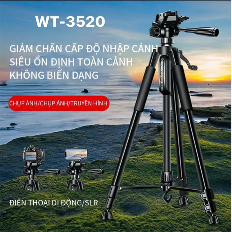 Gậy tripod 3 chân hỗ trợ quay phim chụp ảnh cao 1.4m