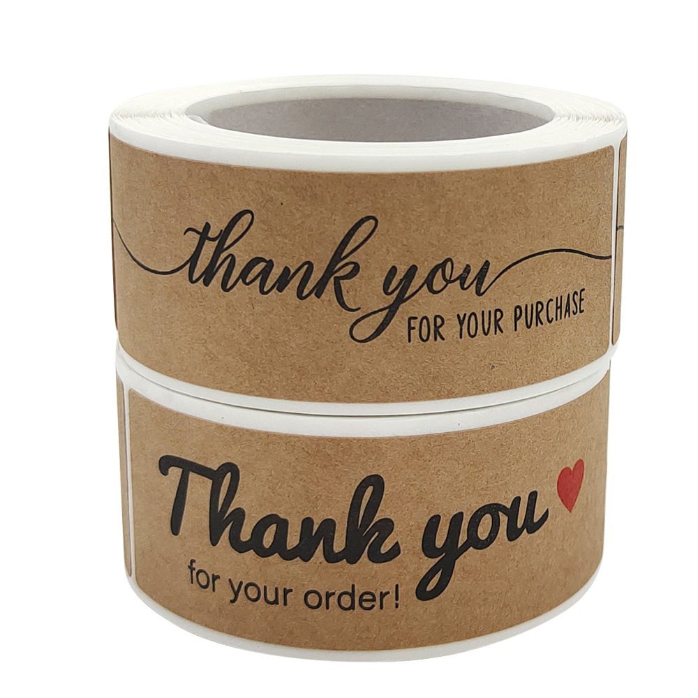 Cuộn 120 Miếng Dán Nhãn Thank You (Size 2.5*7.5cm) -Tem Dán Nhiều Mẫu