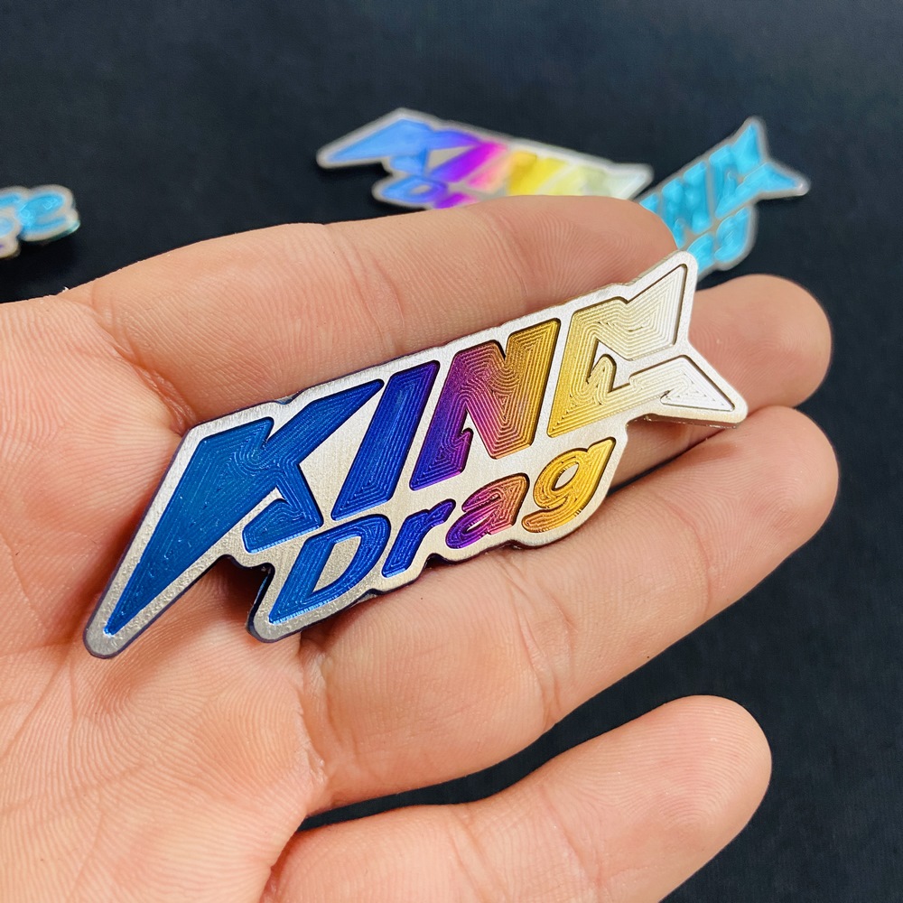 [TEM TITAN] TEM TITAN LOGO CHỮ KINGDRAG, TEM CHẤT LIỆU TITANIUM KHÒ NHIỆT LÊN MÀU TRANG TRÍ XE MÁY THỂ HIỆN PHONG CÁCH