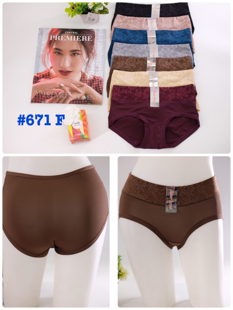 Quần lót Thái - cạp quần cao hoa văn - Sisterhood 671