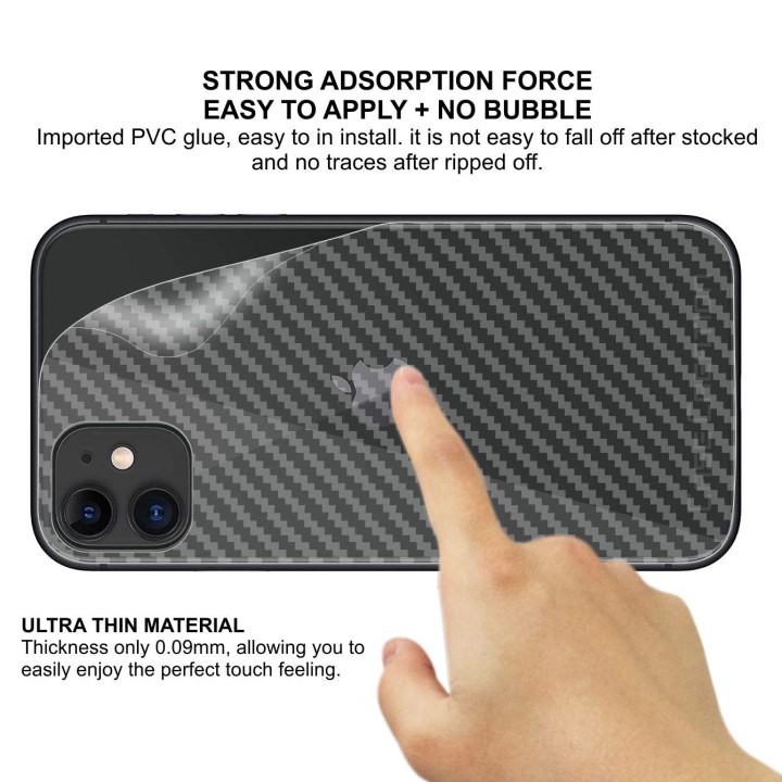 Miếng Dán Mặt Lưng Chống Trầy iPhone 11 Pro Max, 11, 11 Pro Vân Carbon