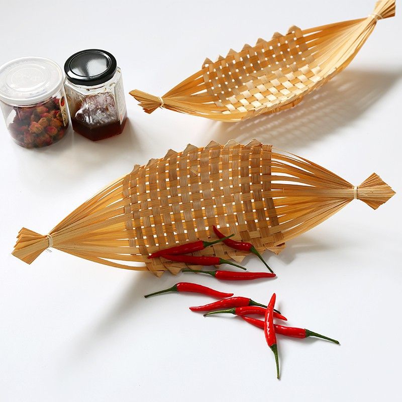 Thuyền tre đựng đồ ăn hoặc trang trí decor