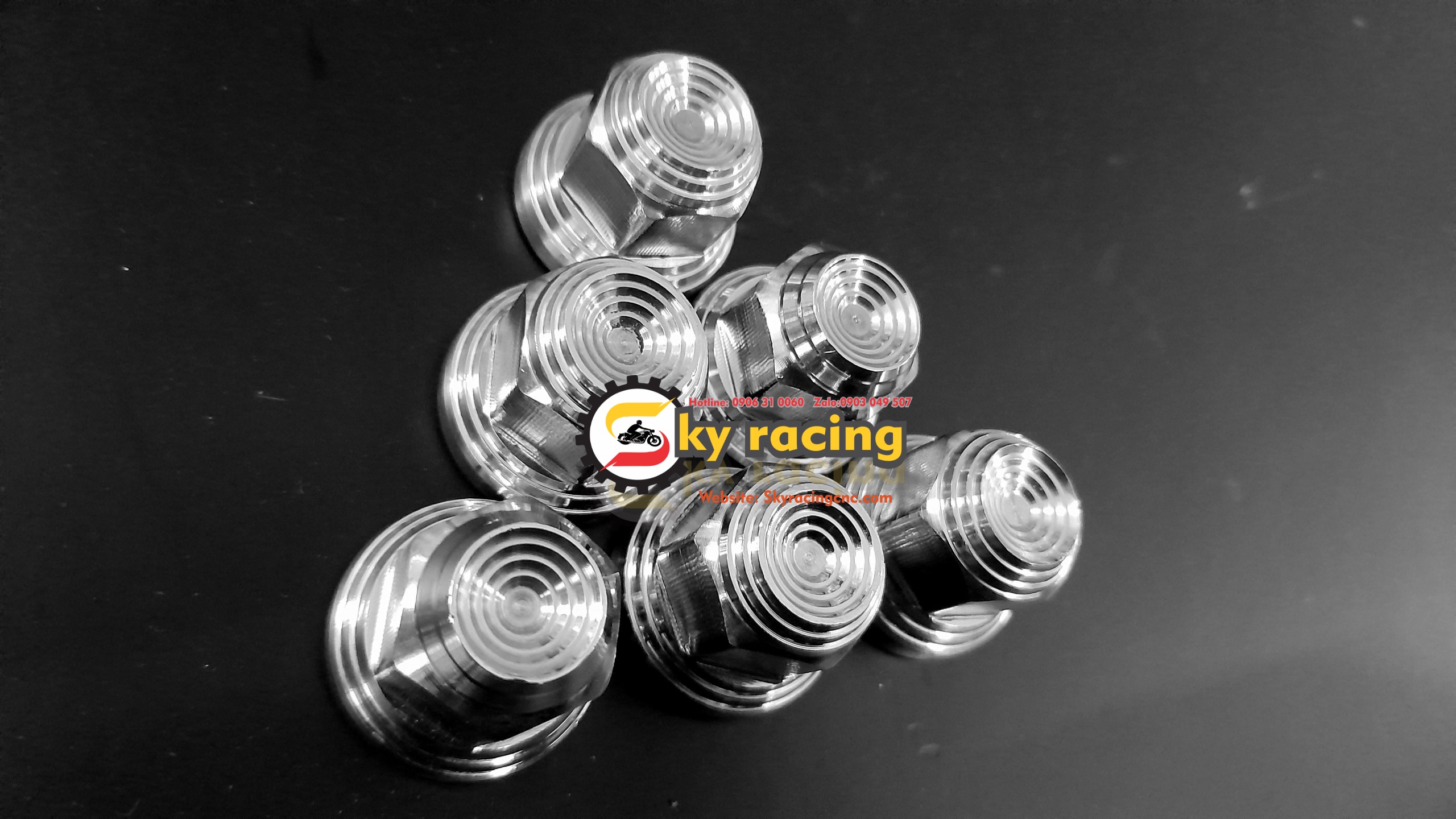 Tán Inox 304 CNC Thái cao cấp 10li, 12li, 14li gắn cho mọi loại xe Ex ,Win ,Sonic ,Rai fi, Fu125, Fuled ...