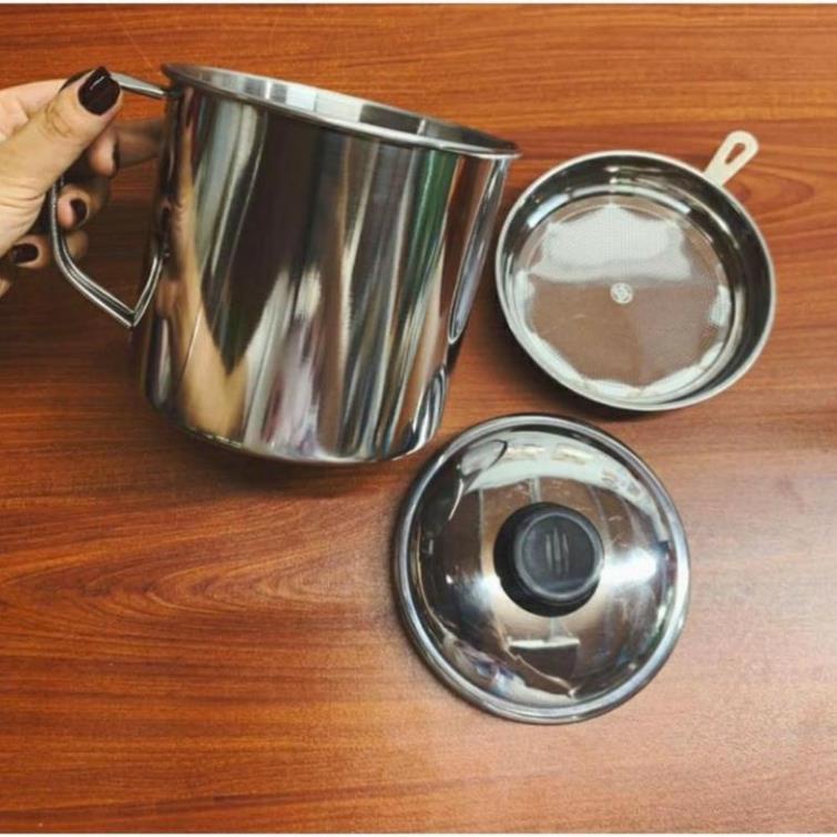 Ca lọc cặn dầu ăn,mỡ inox 304 1,2 lít0