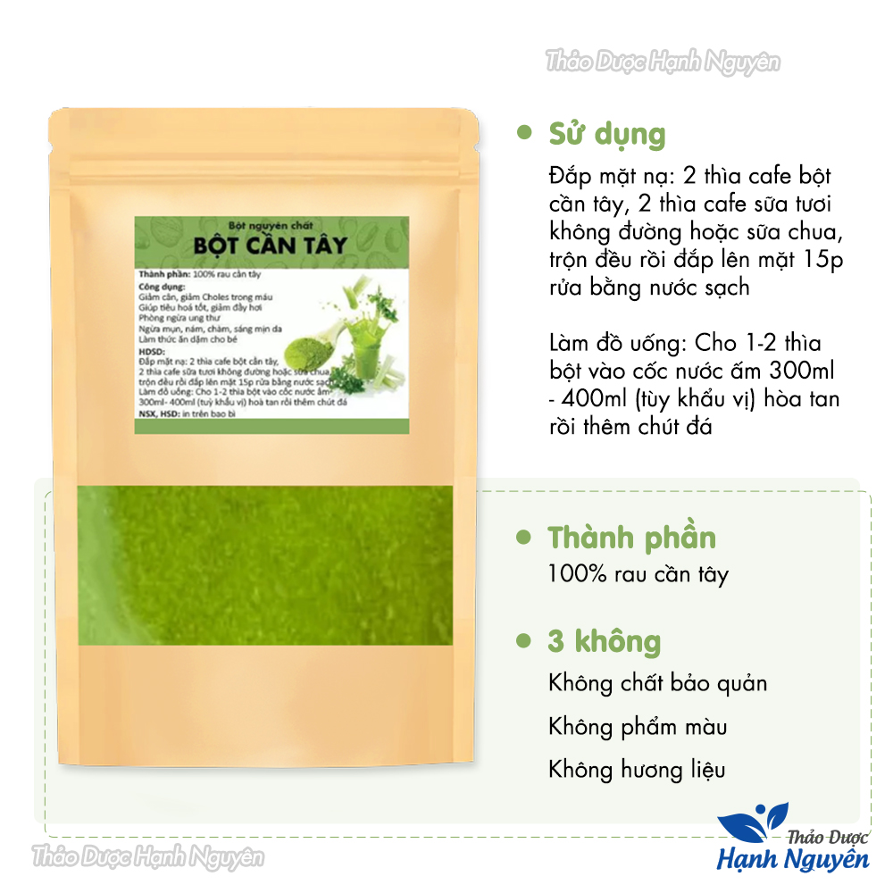 Bột cần tây sấy lạnh 100g, nguyên chất, nước uống detox, đẹp da, hỗ trợ giảm cân, tốt cho tiêu hóa