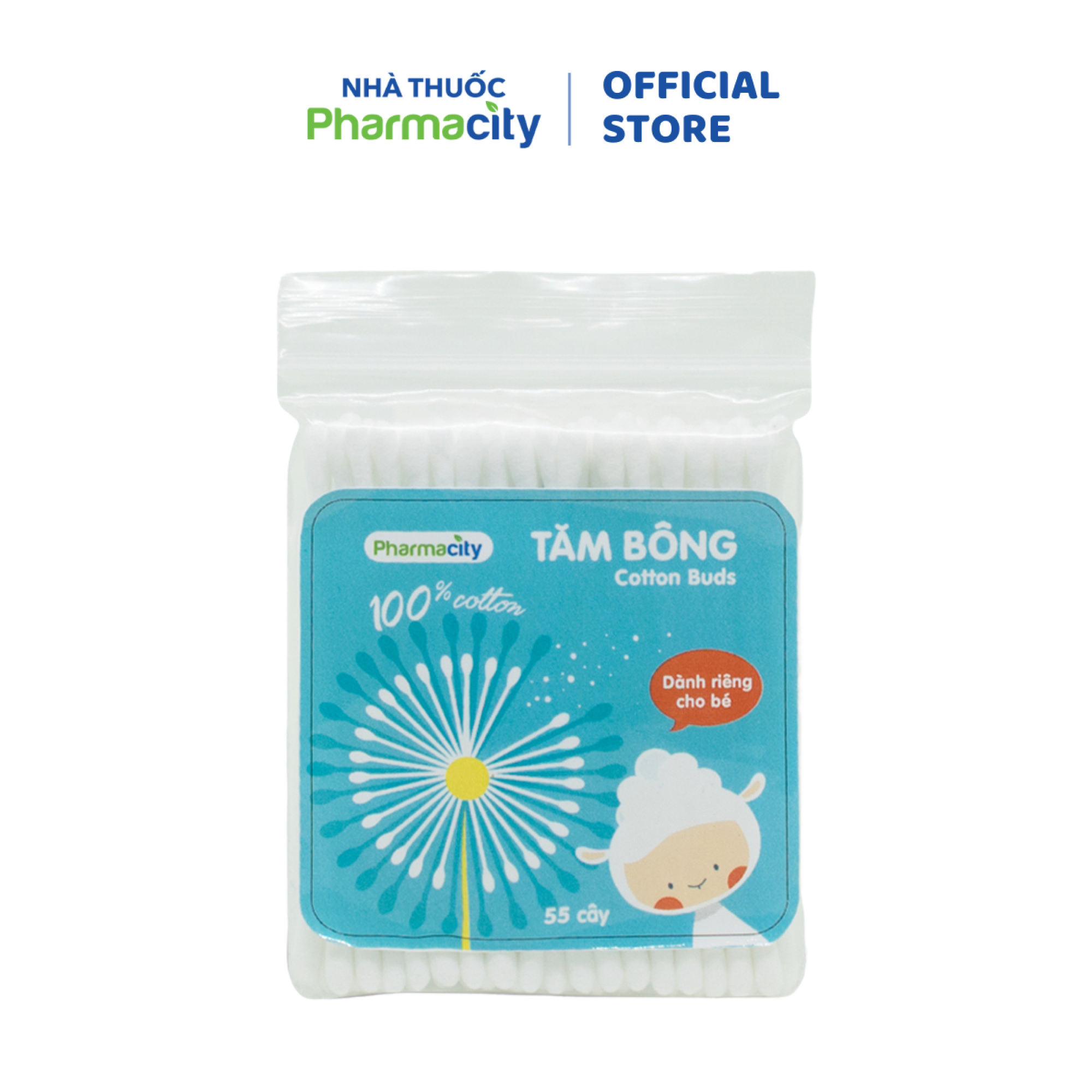 Tăm bông trẻ em Pharmacity (55 cây/gói)
