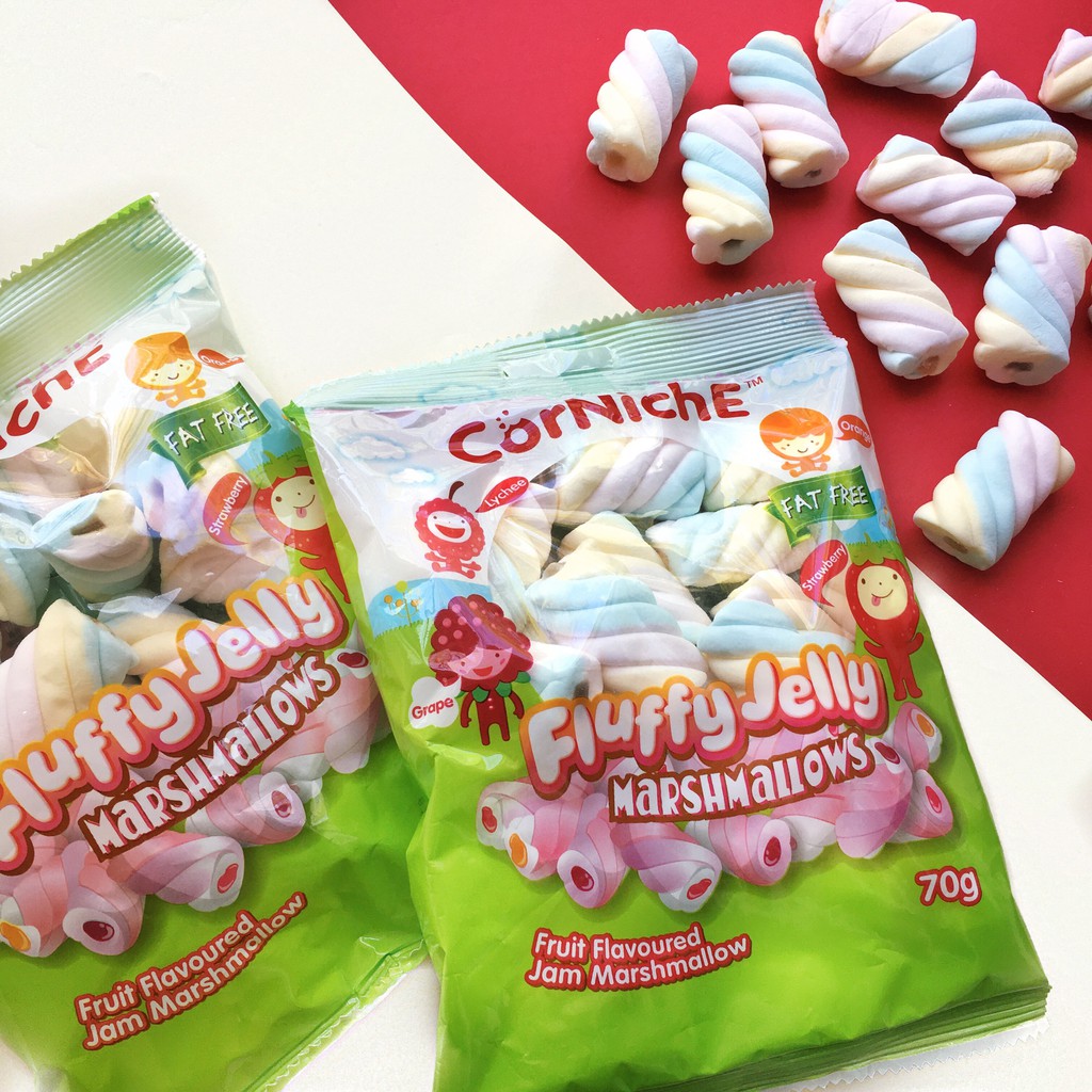 Kẹo xốp Marshmallows nhân mứt trái cây 70g