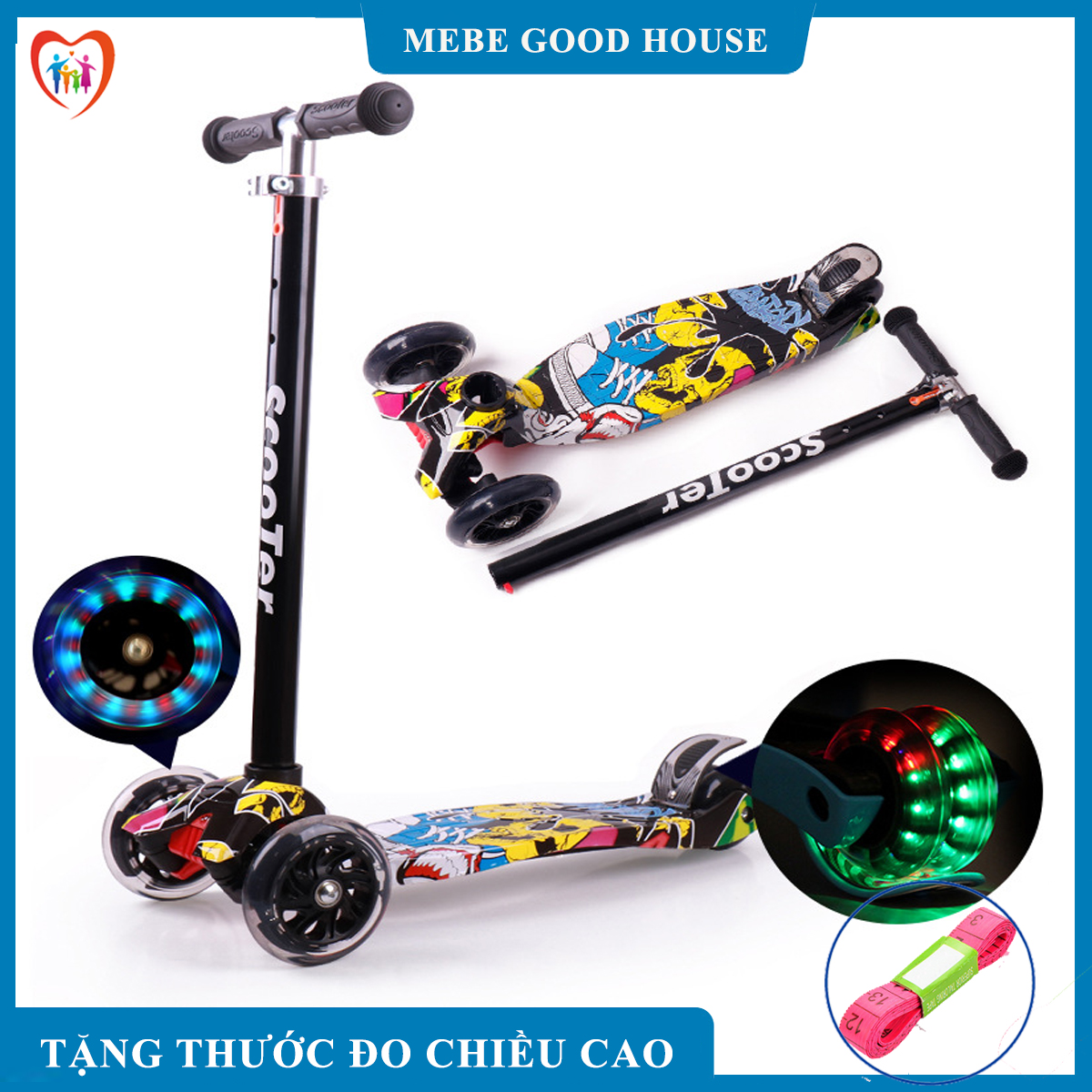 Xe trượt Scooter cao cấp bằng kim loại phù hợp với các bé từ 3-8 tuổi, món quà đặc biệt giành tặng bé