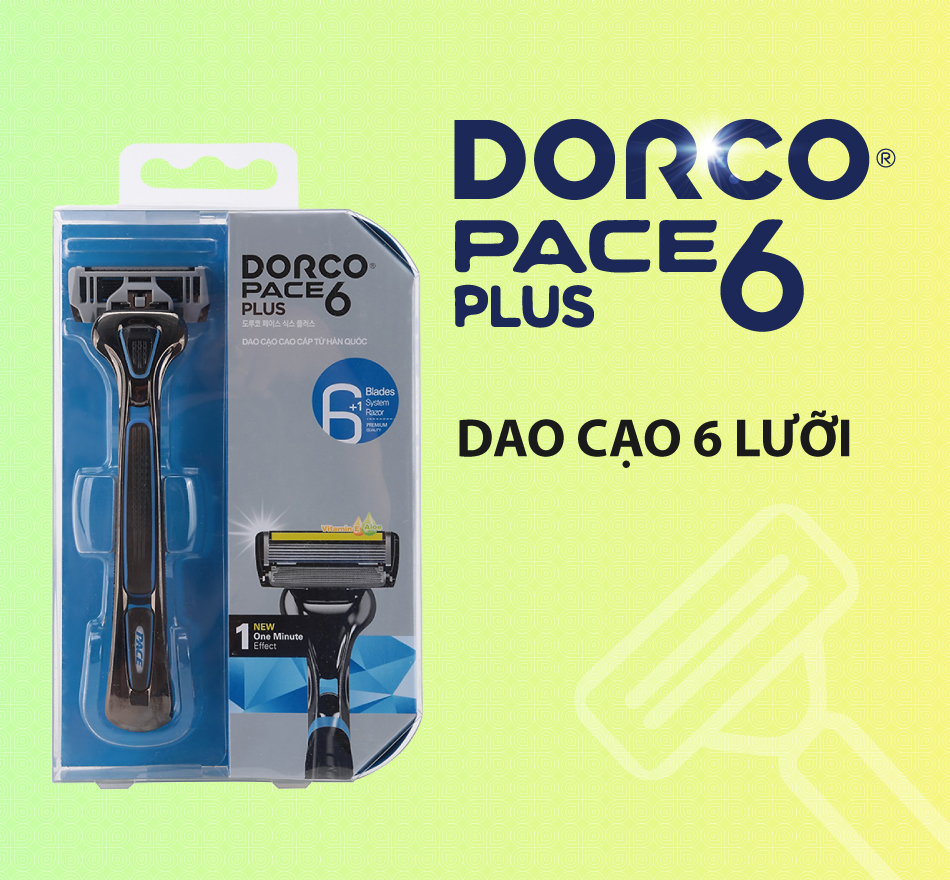 Dao Cạo Râu 6 Lưỡi Dorco Pace 6 Plus SXA 5001-PT (6 Lưỡi + Đầu Cắt Tóc Mai)