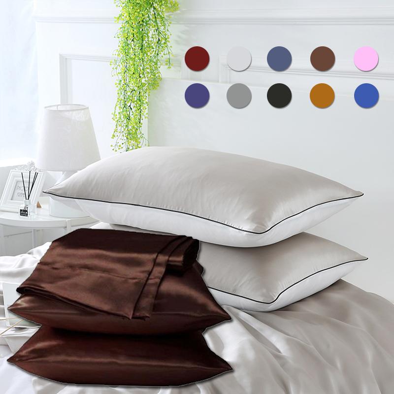 Mingrui Store 9 Colos Ice Silk Pillow Case Silk Pillowcase Standard Silk