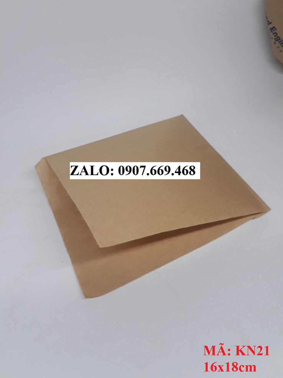 Túi giấy kraft 2 miệng dùng đựng bánh hamburger (combo 100 túi)