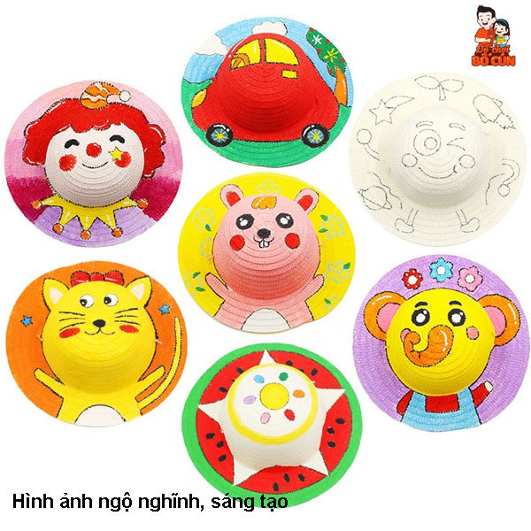 [THANH LÝ]Mũ Tô Màu Thủ Công Sáng Tạo Cho Bé