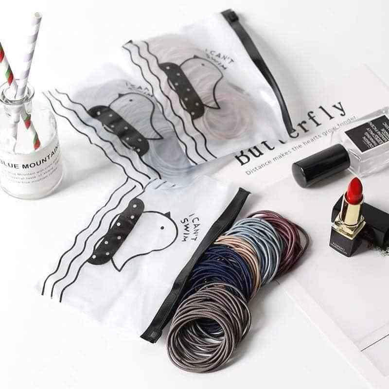 Túi 100 chun tóc, chun buộc tóc, chun 100 sợi, chun cho bé