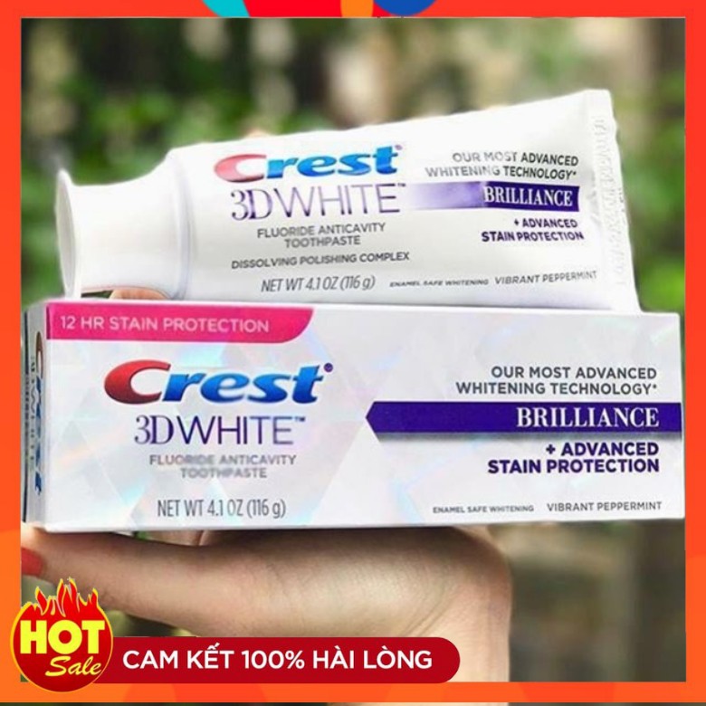 Combo trắng răng Miếng dán trắng răng Crest Professional + Kem đánh răng Crest 3D (7 ngày)