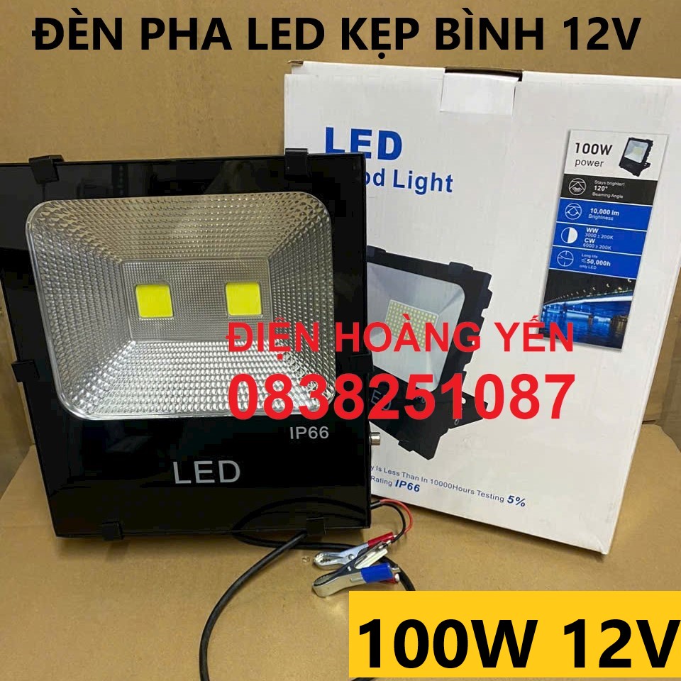 Đèn pha led kẹp bình 12v 24v - 50w 100w mắt led siêu sáng