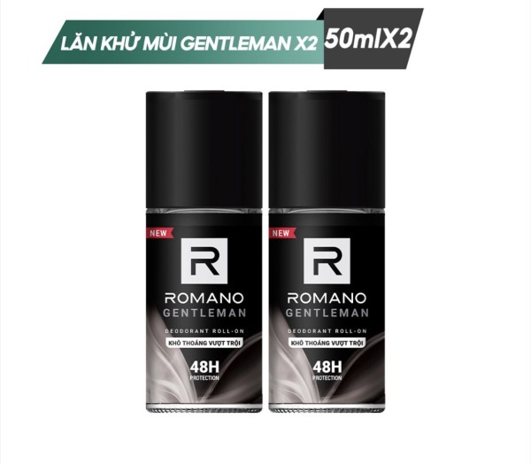 Combo 2 Lăn khử mùi hương nước hoa Romano Gentleman 50ml/chai nhập khẩu