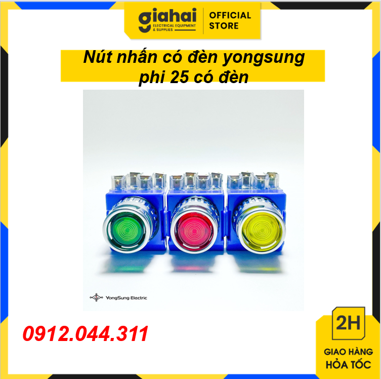Nút nhấn có đèn yongsung phi 25 có đèn ysnpbl2-t22a tbd 171