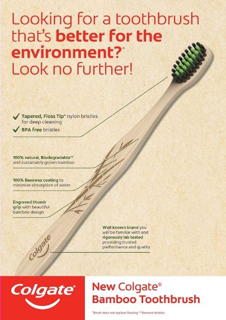 Set 2 Bàn chải tre Colgate Bamboo