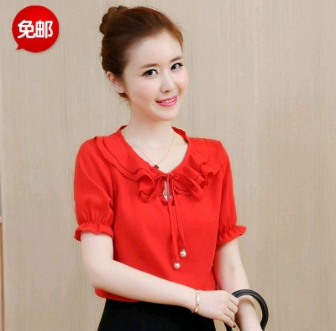 ÁO KIỂU CỔ BÈO PHỐI NƠ HARA_[Giá gốc tận xưởng]