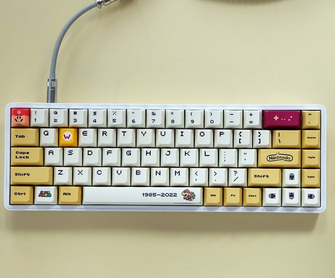 PBT Keycap Cherry Profile Mario Dye-sub122 nút cho bàn phím cơ.