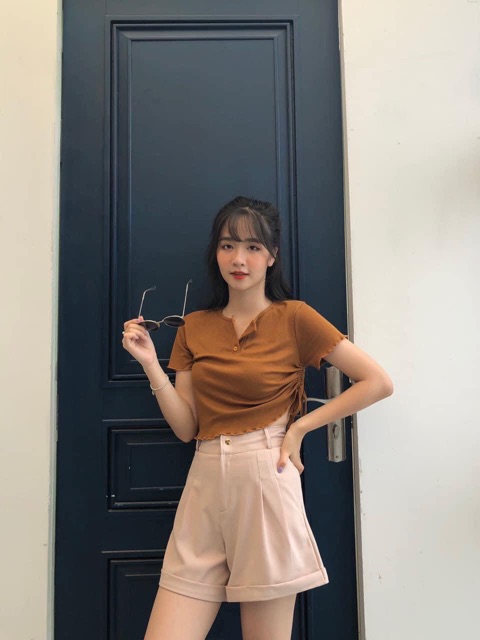 Quần Short Nữ Gập Gấu