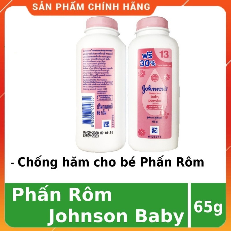 Phấn rôm Johnson Baby 65g chống hăm cho bé, an toàn dễ chịu - Thái Lan