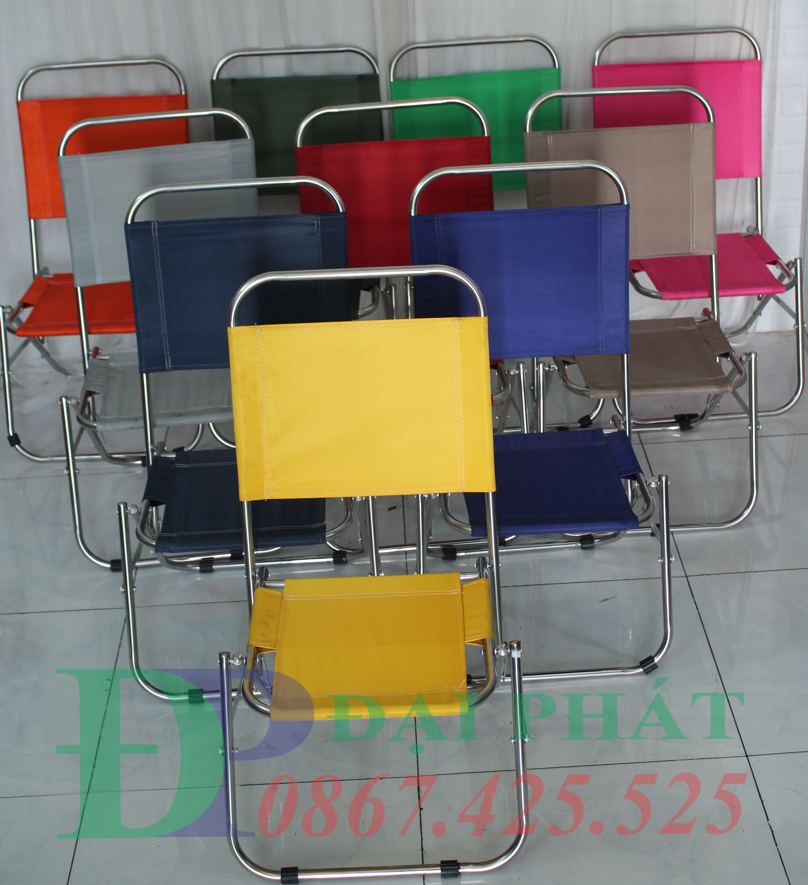Ghế xếp inox lưng thấp
