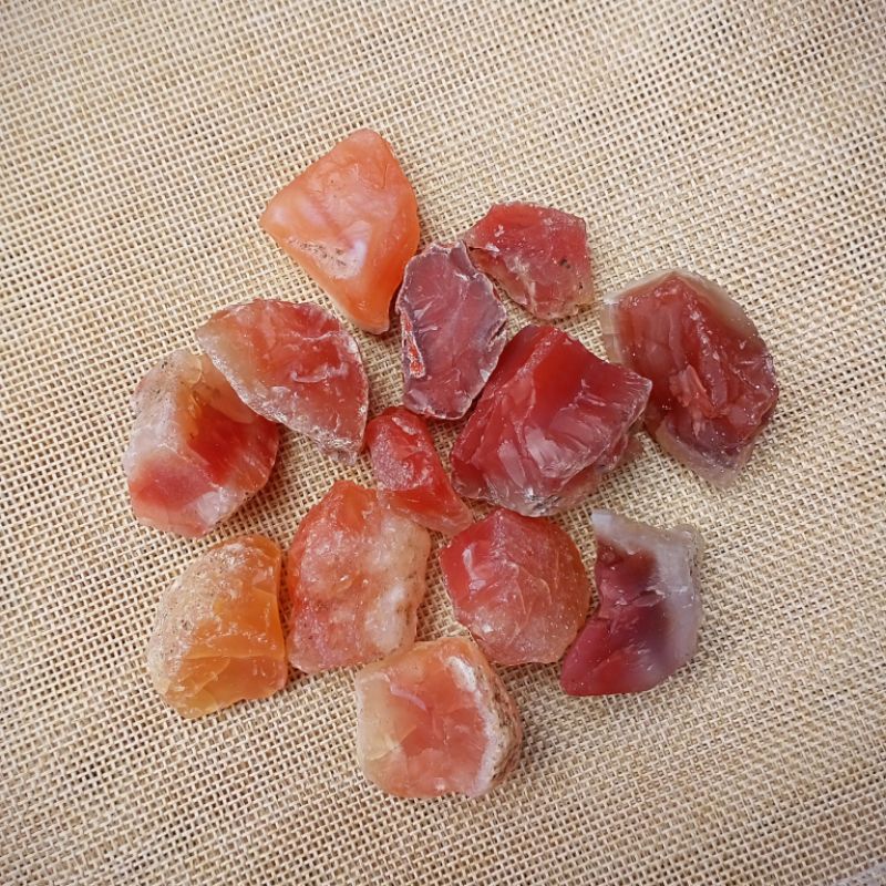 Viên đá thô Carnelian nhiều kích thước