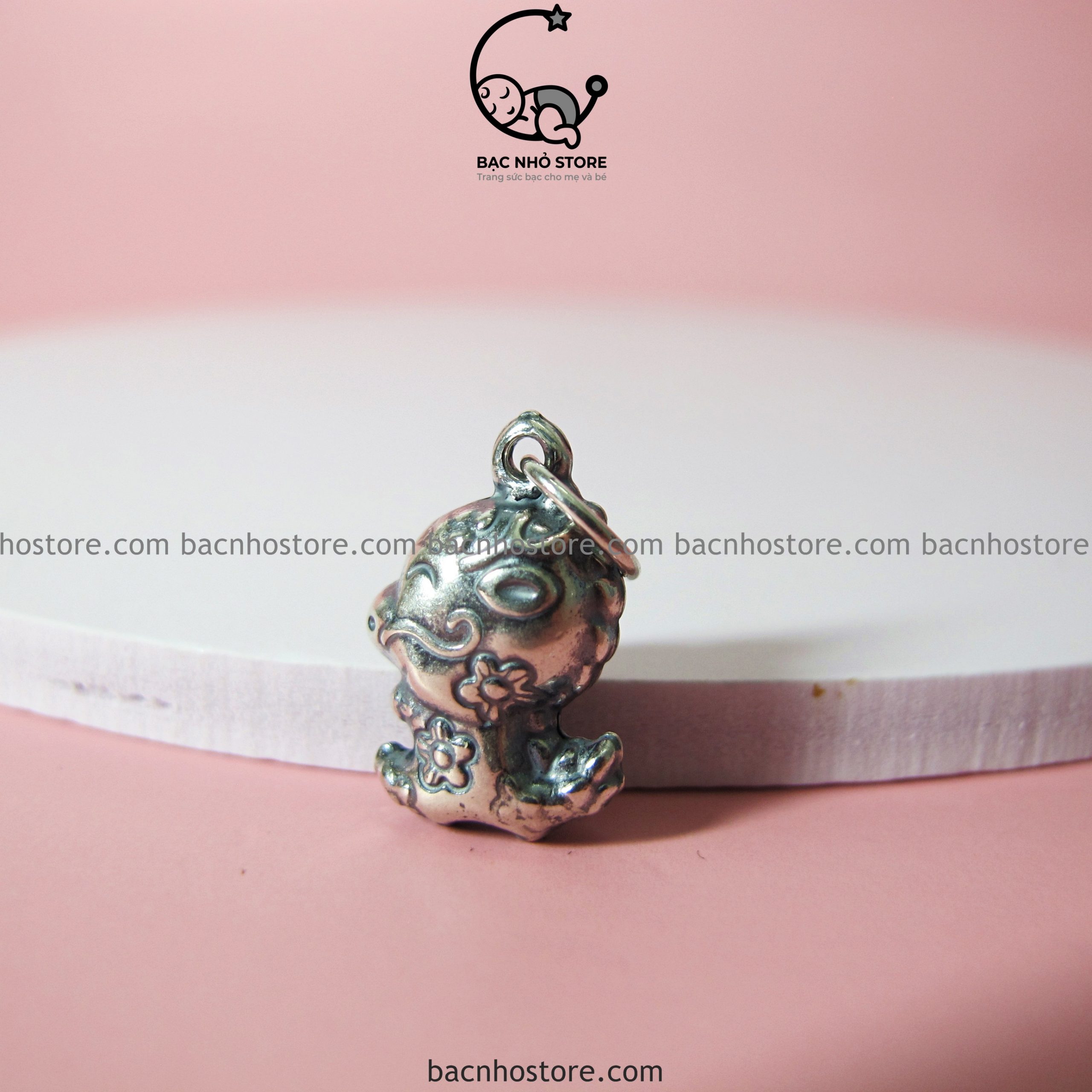 Charm lắc bạc 12 con giáp phồng (con giáp đen) – Tuổi Thìn C12ZĐ