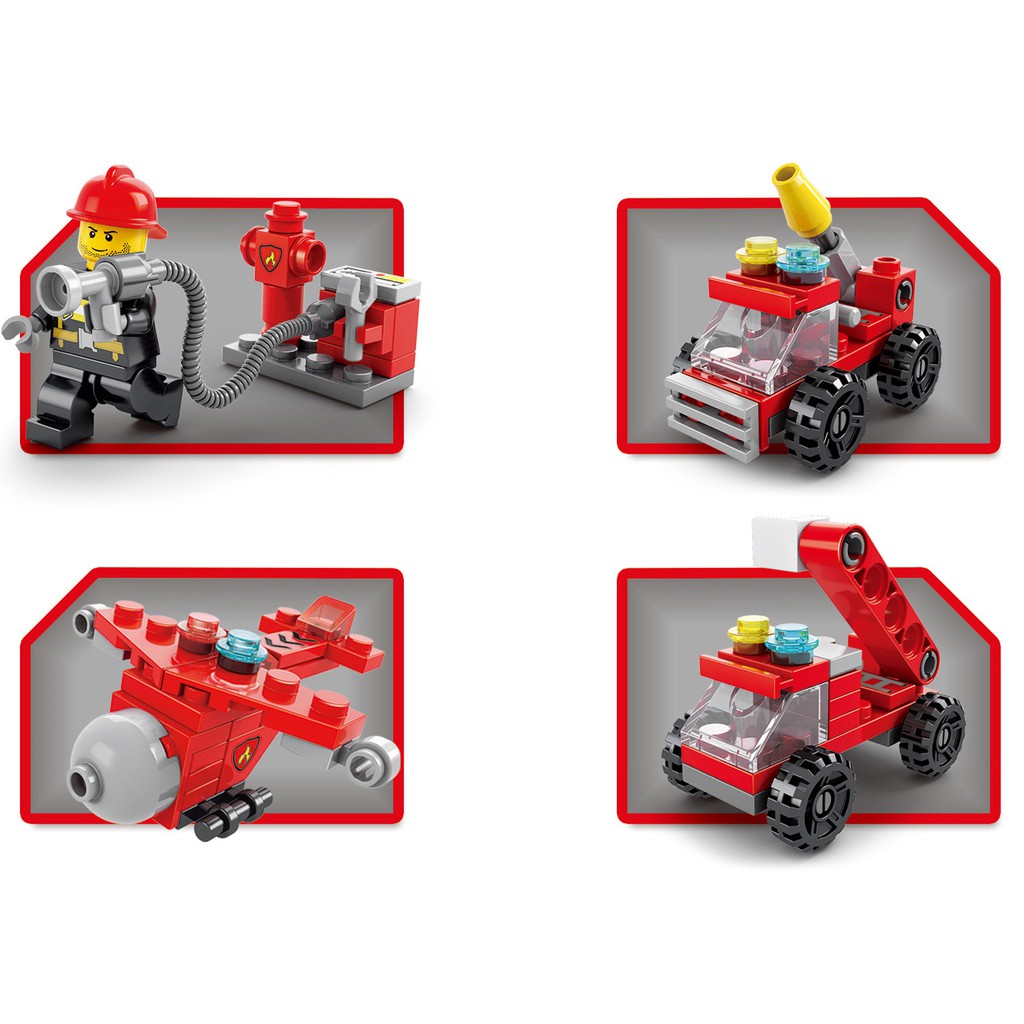 Lego lắp ráp mô hình Xe cứu hỏa,  cho bé