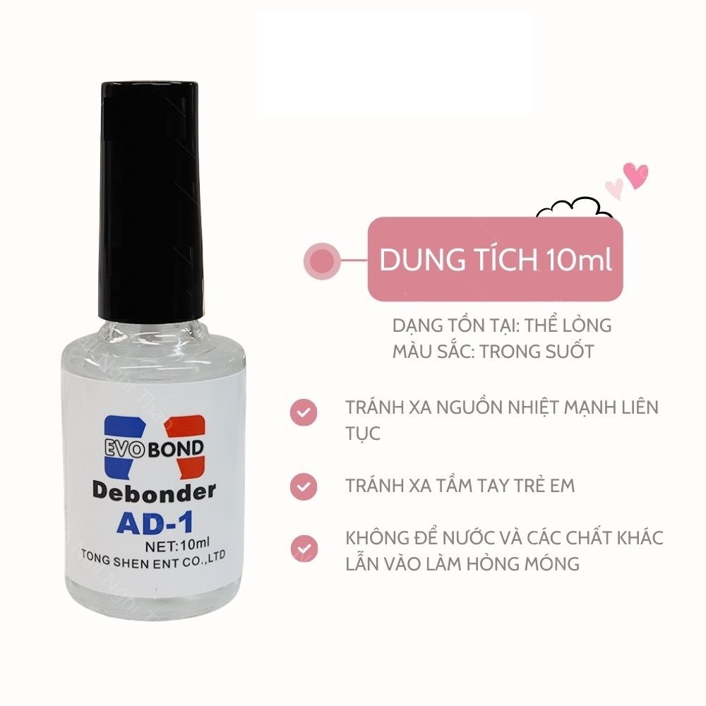 Nước tháo móng giả, nước sáng đá nail AD 10ml