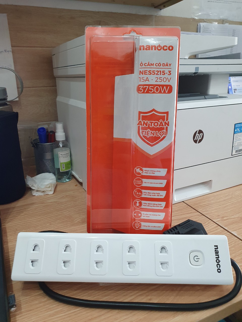 Ổ Cắm Có Dây Nanoco NES5215-3 15A - 250V 3750W