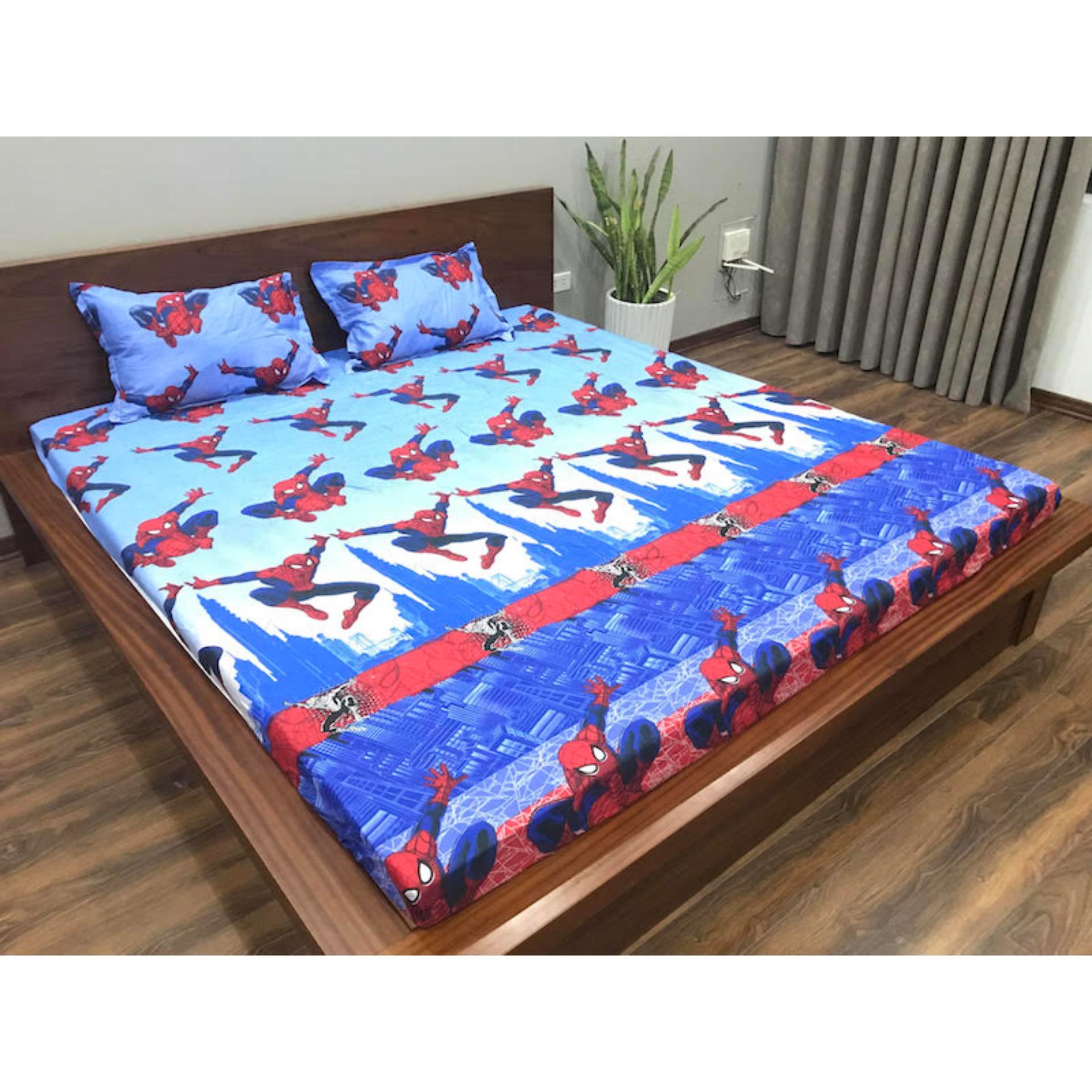Bộ ga gối cotton Việt người nhện.