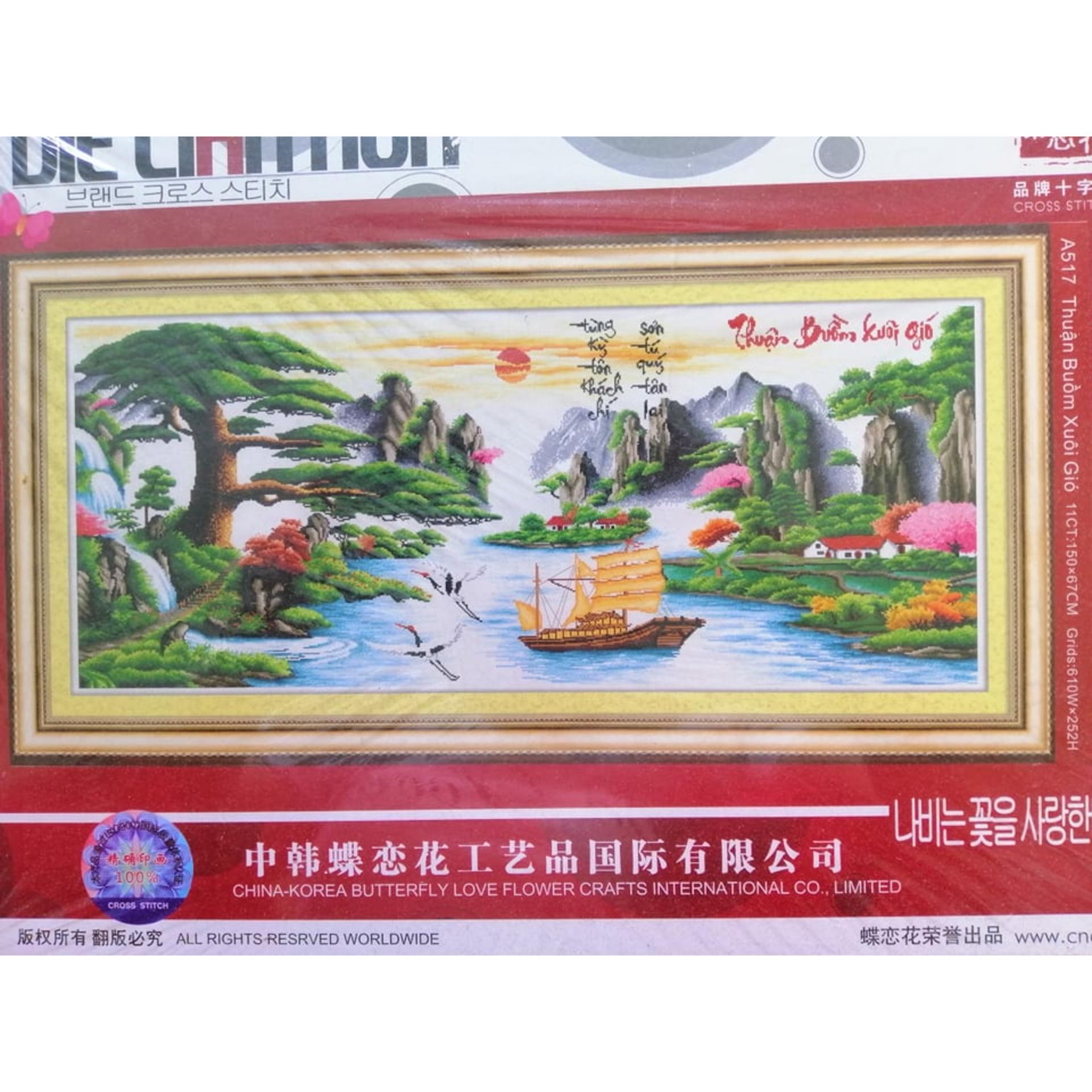 Tranh Thêu Chữ Thập Thuận buồm xuôi gió A517