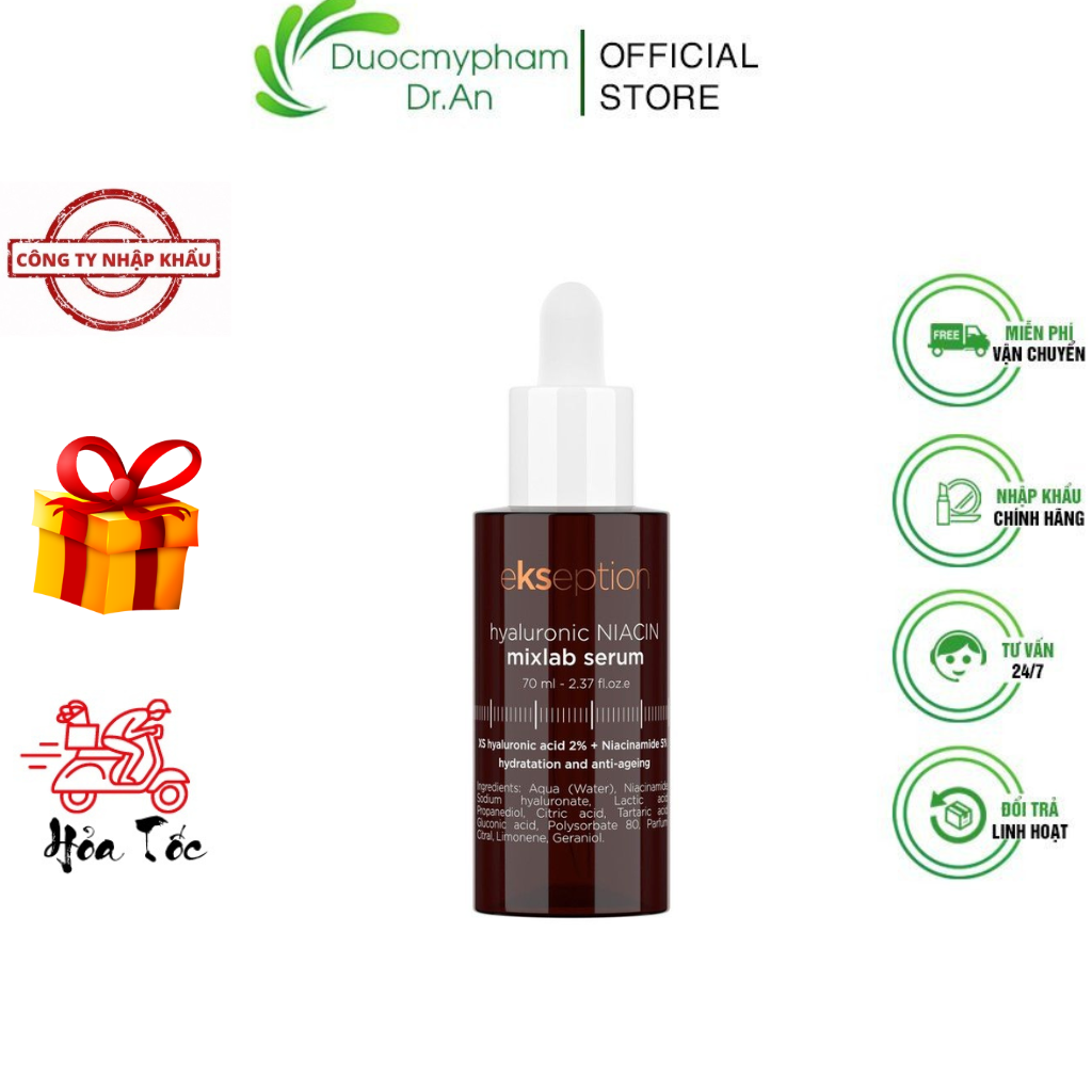 Int'l-Ekseption hyaluronic niacin serum ha + 5% B3 eShow niacinamide Moisturizing Clear Acne skin whitening-duocmyphamdran