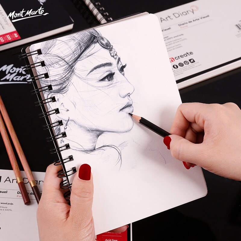 [HCM]SỔ SKETCH MONT MARTE SIZE A5/A4/A3 - VISUAL ART DAILY (BÌA NHỰA 60 TỜ GIẤY 110 GSM)