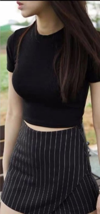 Áo croptop thun gân cộc tay