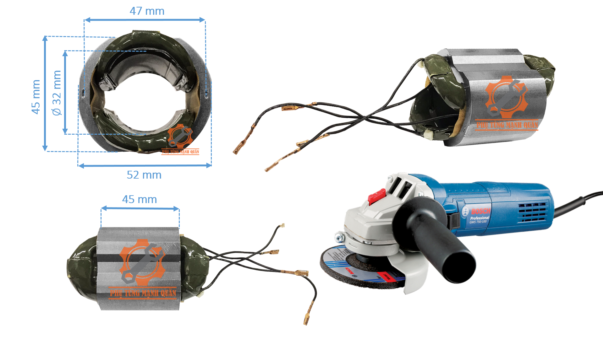 Cuộn điện / stator máy mài góc boschh 750-100