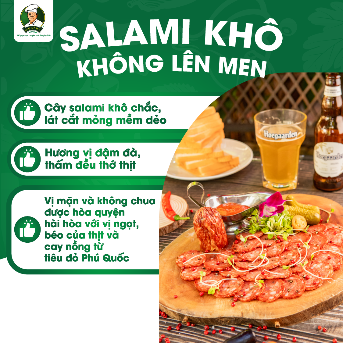[Chỉ giao HCM & Hà Nội] Salami tiêu đỏ 200g Ông già Ika