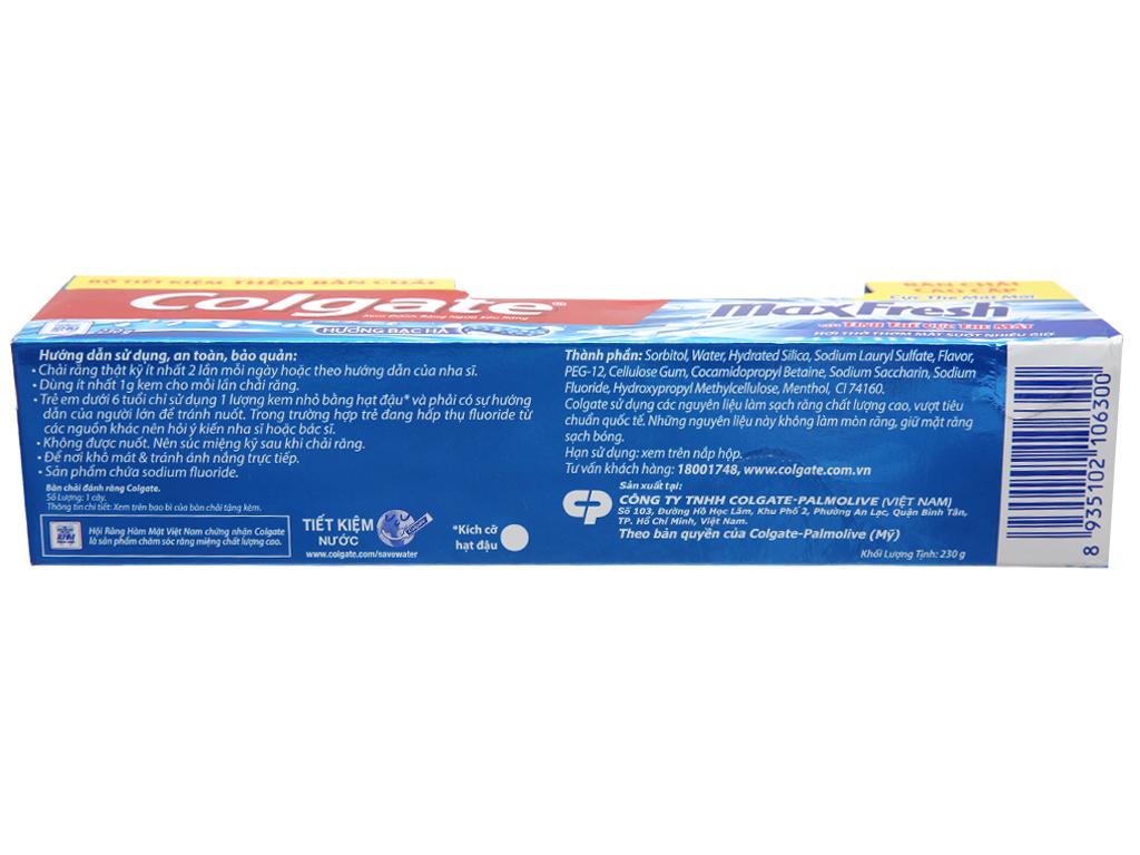 Combo4 Kem đánh răng Colgate MaxFresh hương bạc hà 230g