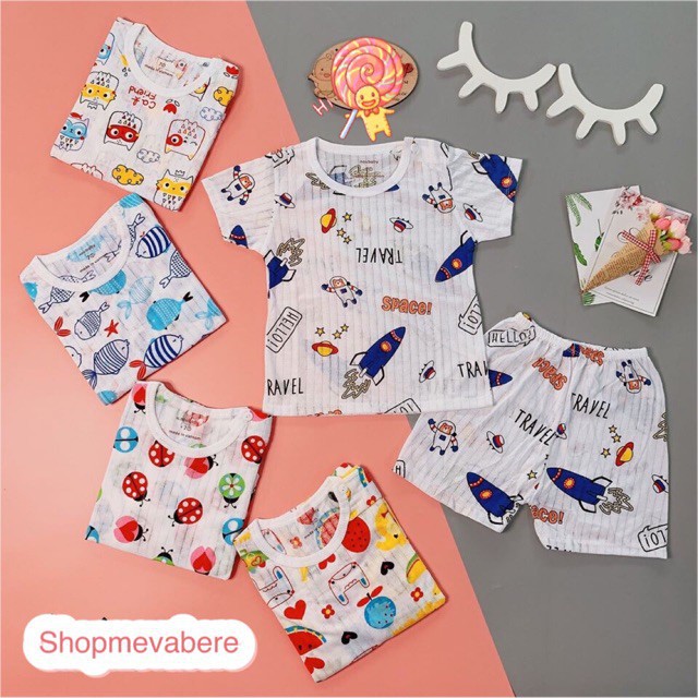 [Hoàn tiền 6%] Set 05 bộ cotton giấy cho bé, hàng siêu đẹp