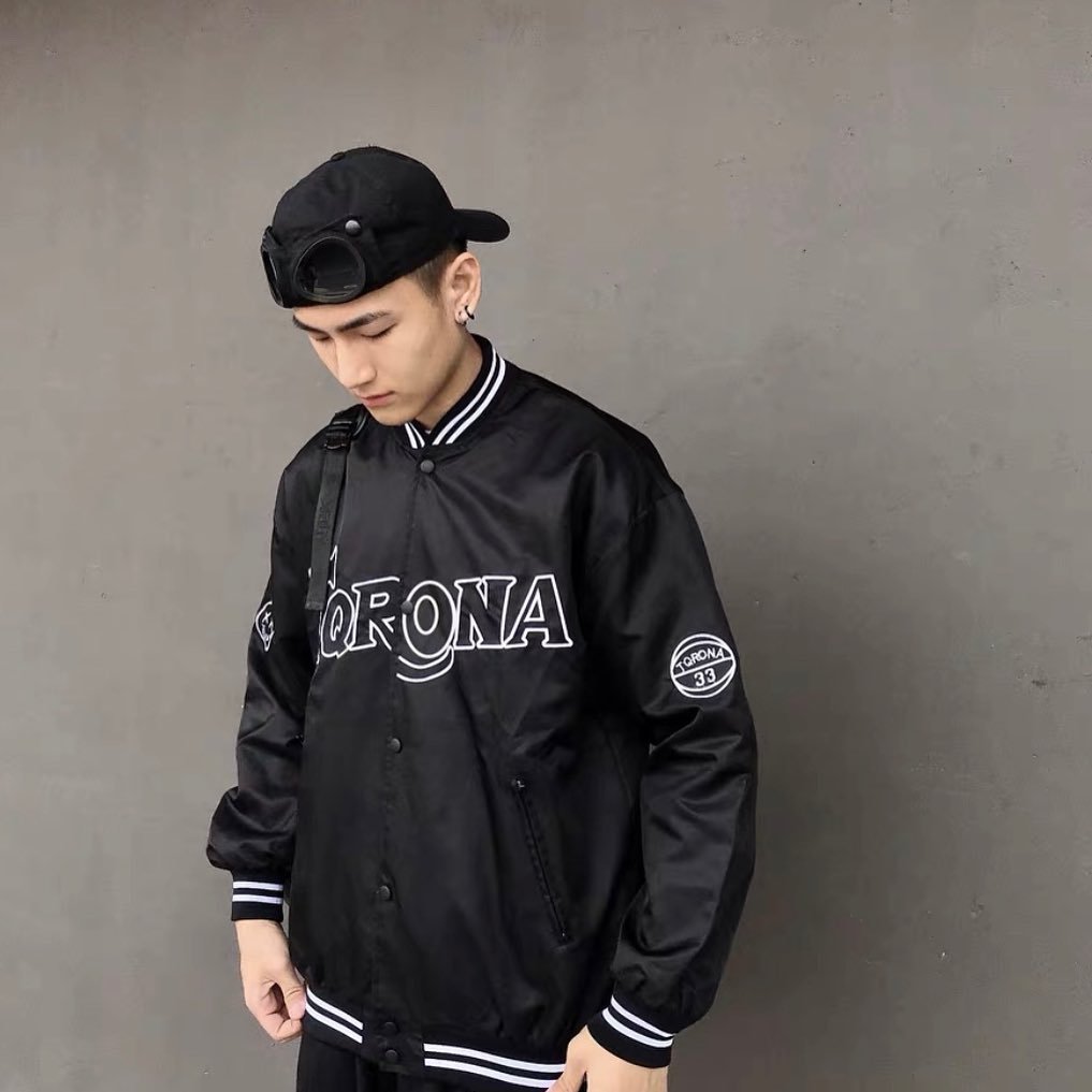 Áo khoác Bomber nam nữ TORONA unisex form rộng thêu họa tiết kiểu Hàn Quốc