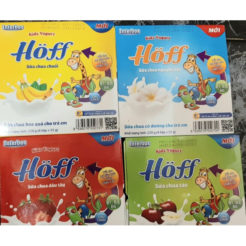 Sữa Chua HOF Cho Bé Từ 6 Tháng Tuổi ( Vỉ 4 Hộp x 55g )