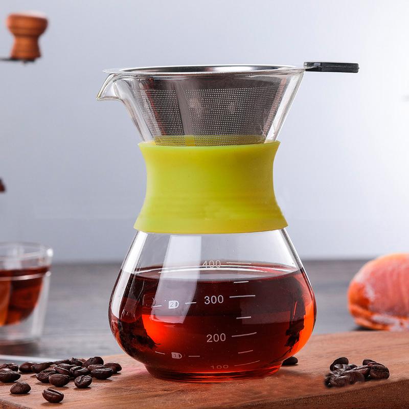 Bộ Pha Cà Phê Thể Tích 200ml - 400ml gồm Phễu Và Bình Thủy Tinh