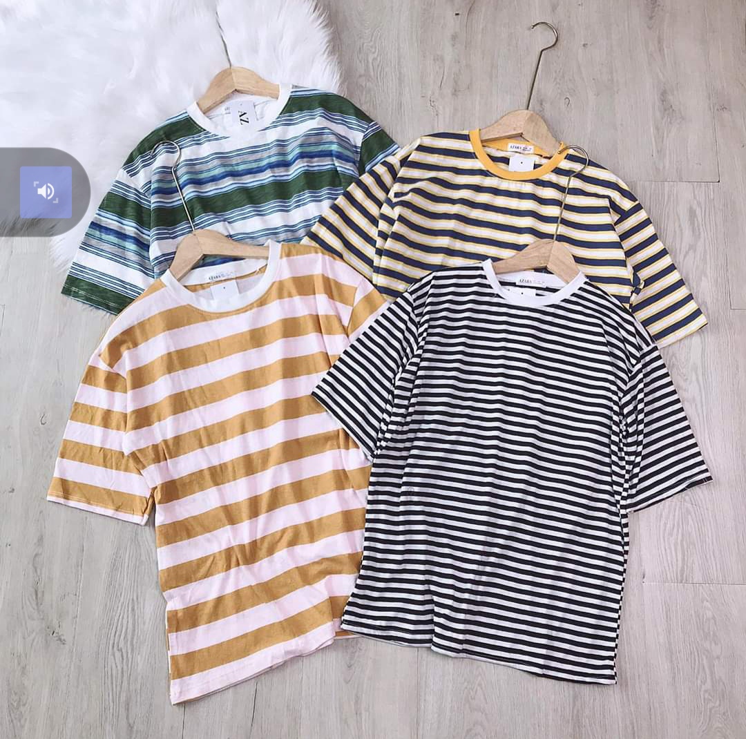 [HCM]Áo thun from rộng sọc (cổ tim/ cổ tròn) tay ngắn❣️[Giá gốc tận xưởng]