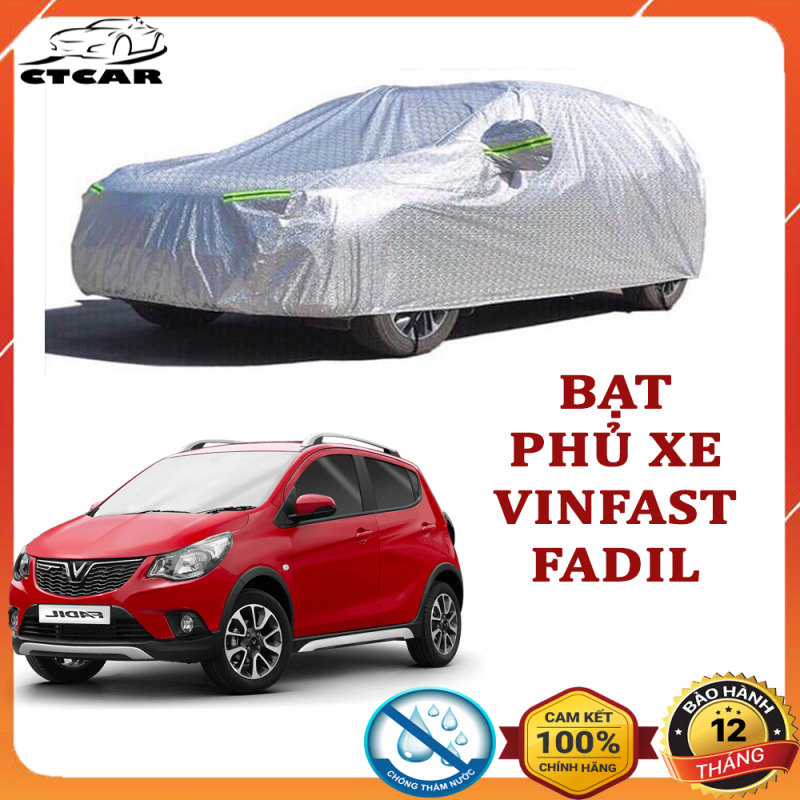 Bạt phủ xe ô tô cho xe VINFAST FADIL loại 3 lớp tráng nhôm cách nhiệt, chống nắng, chống xước, chống cháy che mưa hiệu quả tặng 5 viên sủi rửa kính