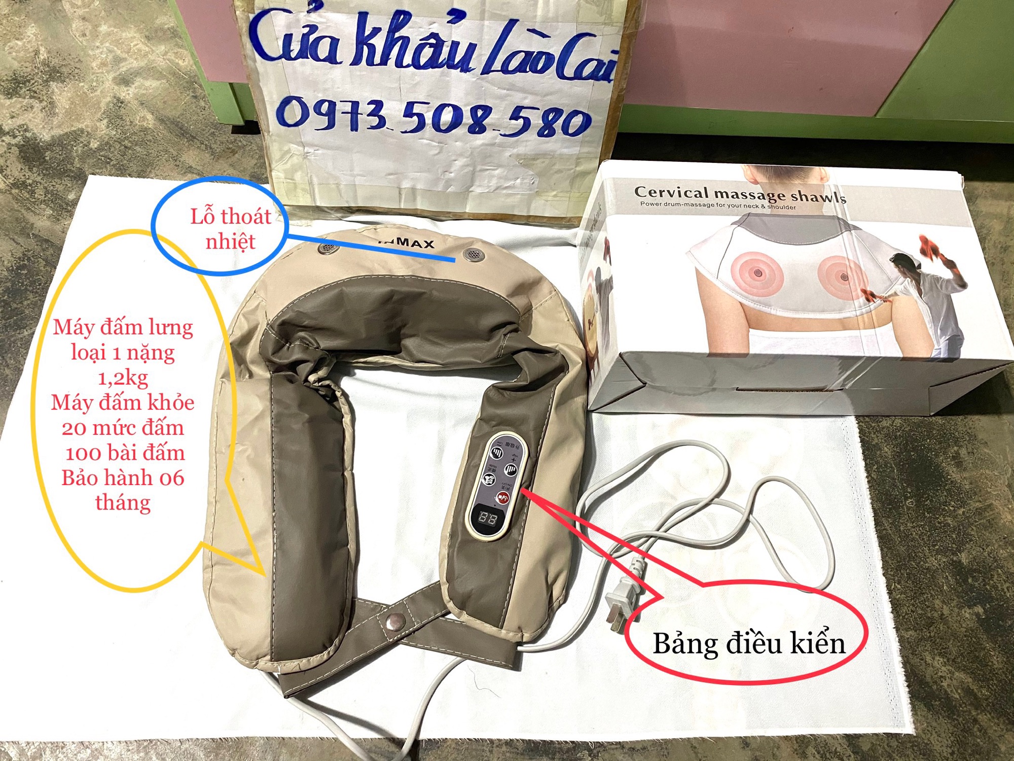 Máy mát xa massage lưng và vai Cervical Massage Shawls loại chuẩn 1,2kg